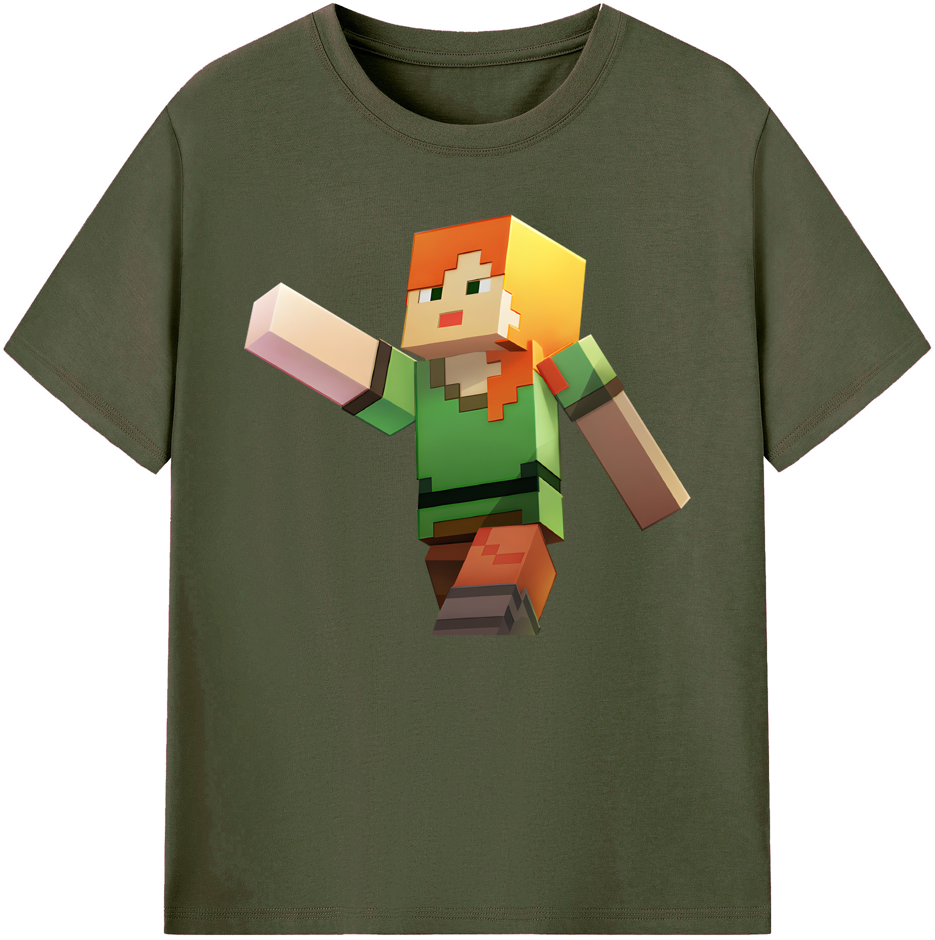 （画像用） マインクラフト ブロックの世界 Minecraft MC Block world 綿100％ メンズ半袖Tシャツ｜肌触りやわらか＆通気性